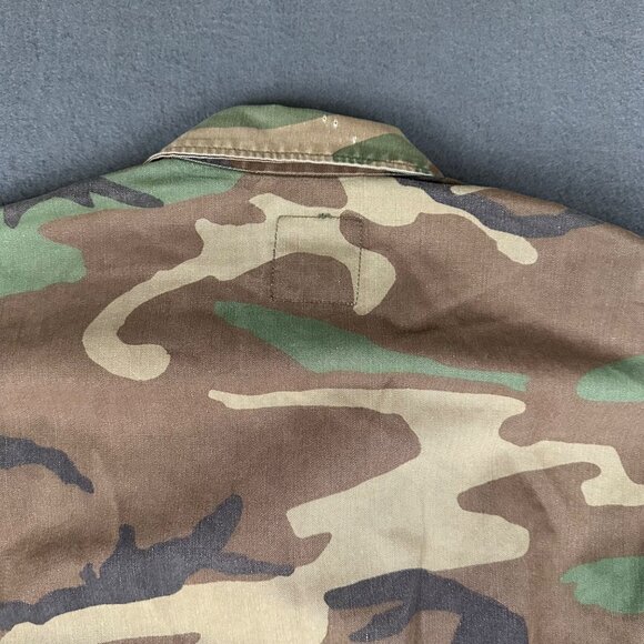 US Army Mens Small Regular USNG Camo Woodland Military Combat DD Patch Jacket - Picture 11 of 12